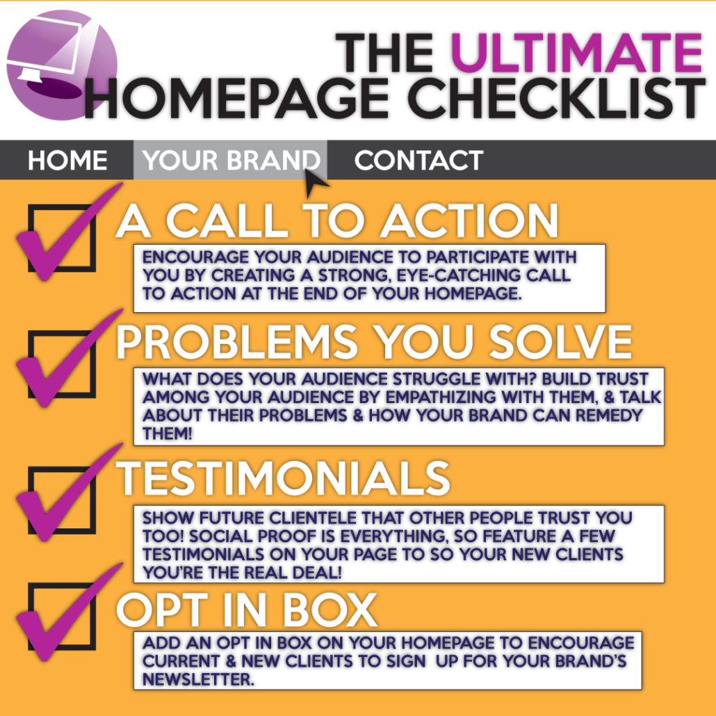 perfect your homepage with this checklist